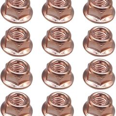 12 Pcs Car Exhaust Manifold Nuts Head Copper Nut M8 Hex Nuts Copper Self Locking Car Parts for Bmw E30 3 Series