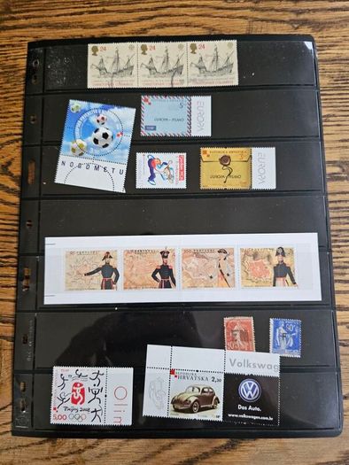World Stamps UK USA France Denmark New Zealand Swiss India Bermuda Croatia Portugal
