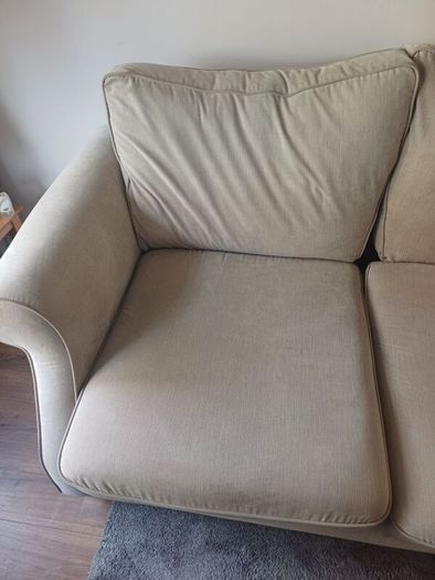 Beige Fabric 3 Seater Sofa