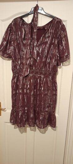 Purple and metalic dress Size 20