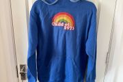 Blue "Child of 1973" Hoodie Mens Medium