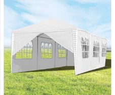 3 x 9 m Gazebo, UV Marquee Protection Party Tent, Waterproof Material High-Quality Garden Tent with 8 Side Panels, for Wedding, Party, Garden, Market