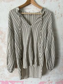 Free People Boho Striped Long Sleeve Tunic Blouse | Size XS