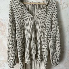 Free People Boho Striped Long Sleeve Tunic Blouse | Size XS