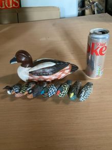 Collection of wooden ducks