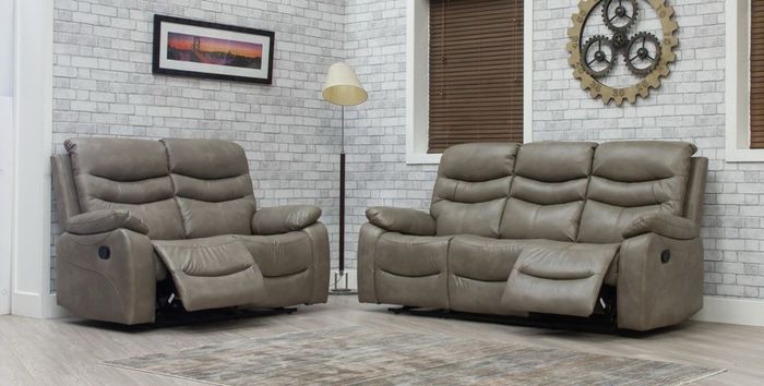 New Taupe Leather Recliner 3+2 Set