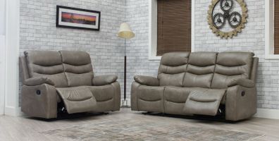 New Taupe Leather Recliner 3+2 Set