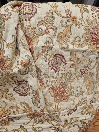 Vintage Francis Price Tapestry Jacquard Floral Curtains Very Large