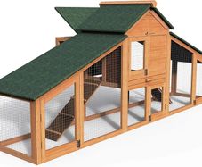 Chicken Coop and Run, Small Wooden Hen House Poultry Ark Coup Rabbit Hutch Home with Nest Box