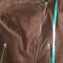 Biker style suede leather jacket UK 14 in excellent condition see last two photos for exact measurements and see third last photo for slight sign of wear FREE STANDARD POSTAGE INCLUDED Image 10