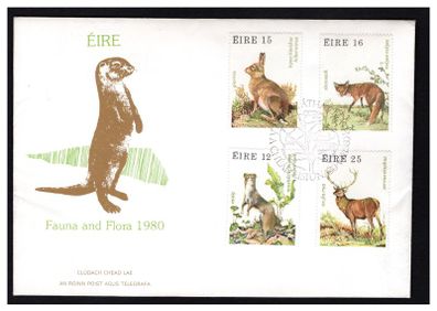 1980 Ireland Fauna & Flora Wildlife Commemorative Stamps  Post & Telegraph First Day Cover (FDC)