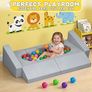 Modular Kids Sofa, 15 Pcs Toddler Sofa Chair, Soft Crystal Velvet Kids Play Couch Bed for Bedroom Livingroom, Playroom, Birthday Gift for Boys Girls Image 5