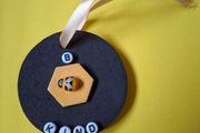 Two "Bee Kind" Foam Disc Ornaments (Handcrafted)