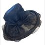 Dark blue Women Organza Hat Wedding Occasion Hat Image 5