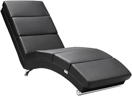 Relaxing Lounge Faux Leather  Living Room Ergonomic 186 x 55 cm Modern Recliner Chai