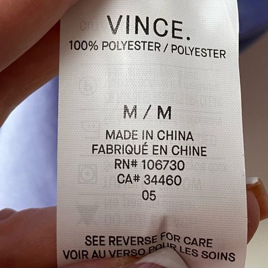 Vince Sleeveless Band-Collar Silk V-Neck Blouse Periwinkle