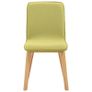 Dining Chairs 6 pcs Green Fabric and Solid Oak Wood Image 5