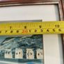Vintage Small Oil Painting on board framed under glass of lady and child on the beach not signed. Image 5
