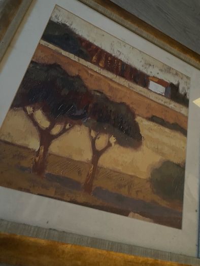 Large Framed Mediterranean Landscape Print