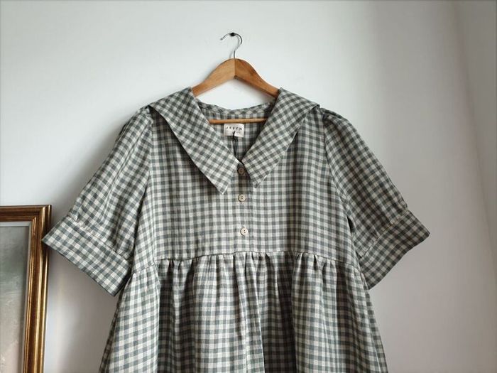 Pure Linen Gingham Dress Size Xl