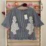 top Bnwt gingham navy & white short sleeved button back top Lenny .B size 1 (8-10) Image 2