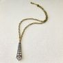 Art Deco Style Crystal Silver Pendant Necklace Image 2