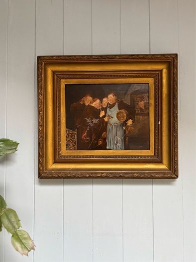 Painting oil on canvas Eduard Von Grutzner 1846-1925 unsigned Gold Gilt Frame
