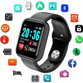 Smartwatch Men Women Smart Watch Y68 Fitness Tracker Sports Heart Rate Monitor Bluetooth Wristwatch for Apple IOS Android