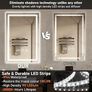 LED Bathroom Wall Mirror with LED Lights  Anti-Fog Vanity Mirror, 3-Color Dimmable Frontlit Illumination for Makeup, Wall Mounted Bathroom Lighting Image 5