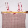 Kimchi Urban Outfitters Beige Red Plaid Lace Trim Bow Lexi Check Mini Dress Size M Image 9
