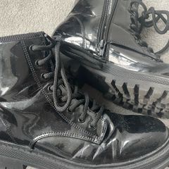Patent boots, size 6