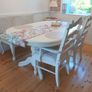 Biarritz style Wooden dining table extendable + 2 chairs white Image 3