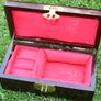 Vanity Jewelry Box Chinese Japanese Cork Scene Wood Frame - 6,4x3,2xH3in Image 4