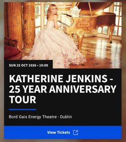 2x Tickets for Katherine Jenkins