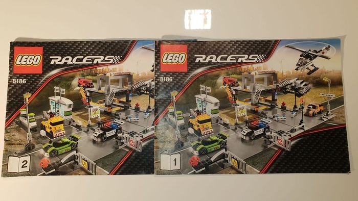 Lego Racers 8186 Steer Extreme Full Set with 6 cars 1 helicopter !