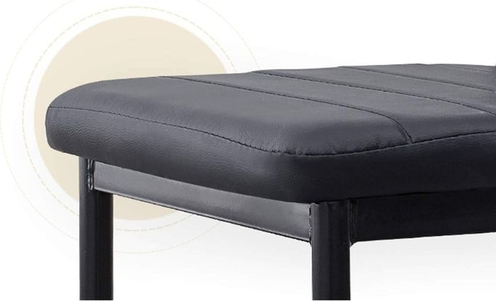 MULTIPLE COLOURS AVAILABLE Stunning Modern Faux Leather Black White 4/6 Chair Set for Dining Kitchen Room (Black, 4)