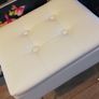 Faux leather vanity stool with hidden storage Image 3