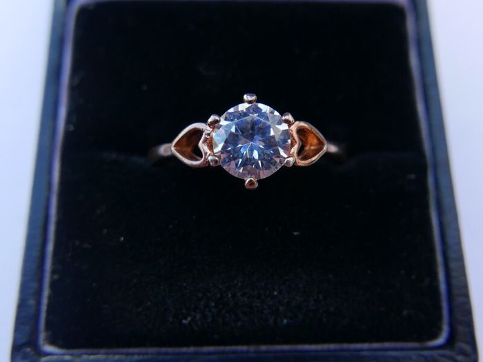 Vintage Gold Plated Solid Sterling Silver 925  Ring size P1/2 - 3g