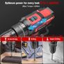 Cordless screwdriver 21V, Bamse cordless drill with 2 batteries 2.0Ah, 42Nm cordless drill, 2 gears, 25+3 torque levels, LED light, 30PCS accessories set for home and garden DIY project Image 8
