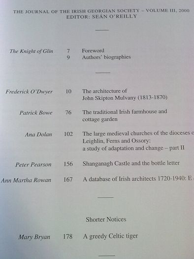 Irish architectural and decorative studies Vol. 3 2000
