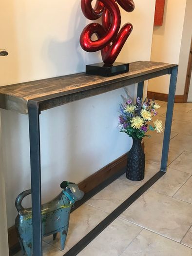 Handcrafted Console Table from reclaimed Timber and Steel