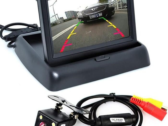 1 set Foldable High-resolution 4.3" TFT LCD Mini Car Monitor with Rear View Backup Camera for Vehicle Reversing Parking System