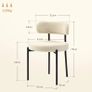 Set of 2 dining chairs with fabric backrest steel legs 51 x 51 x 76 cm beige black Image 3