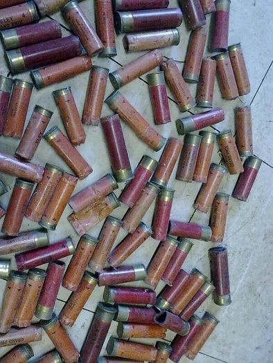 Large quantity of old cardboard cartridges