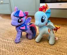 My Little Pony Soft Toys: Rainbow Dash and Twilight Sparkle, big 30-33 cm. Like new.Collection Swords