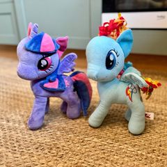 My Little Pony Soft Toys: Rainbow Dash and Twilight Sparkle, big 30-33 cm. Like new.Collection Swords