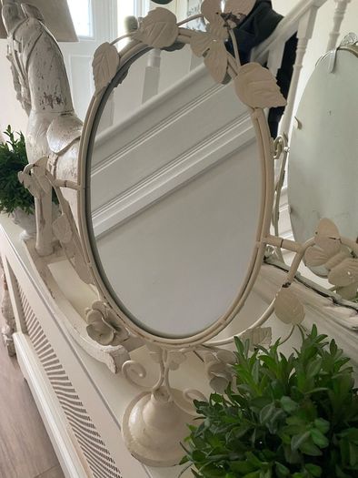 Shabby Chic Tall Mirror on Swivel Stand