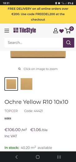 Porcelain Tiles- TopCer orce yellow 100mm x 100mm - QUICK SALE preferably.