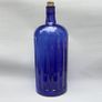 Vintage cobalt blue glass " Poison " bottle with cork stopper Image 4