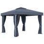 Gazebo with Curtain 3x3 m Anthracite Aluminium Image 4